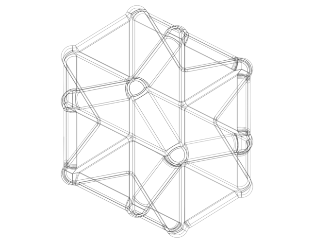 Wireframe Shape Excavated Dodecahedron 3D Print 544945