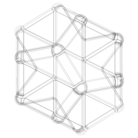 Wireframe Shape Excavated Dodecahedron - Thumbnail 10