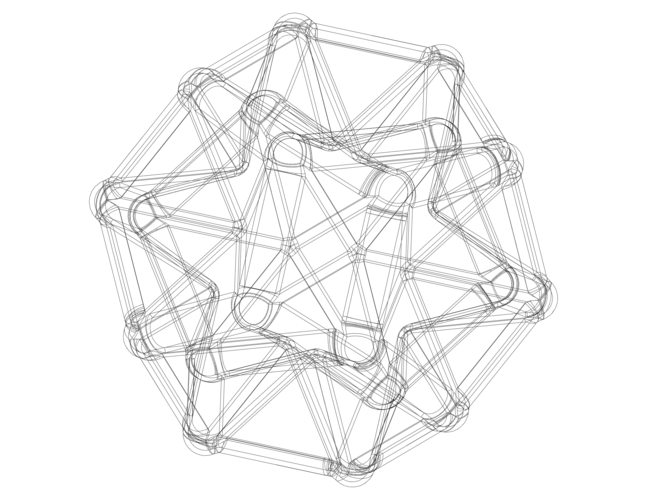 Wireframe Shape Excavated Dodecahedron 3D Print 544946