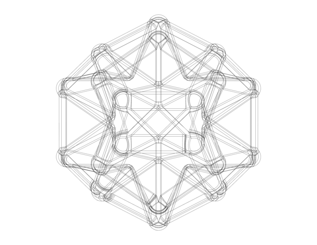 Wireframe Shape Excavated Dodecahedron 3D Print 544947