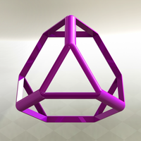 Wireframe Shape Truncated Tetrahedron - Thumbnail 1