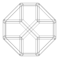 Wireframe Shape Truncated Tetrahedron - Thumbnail 6