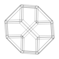 Wireframe Shape Truncated Tetrahedron - Thumbnail 10