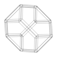 Wireframe Shape Truncated Tetrahedron - Thumbnail 12