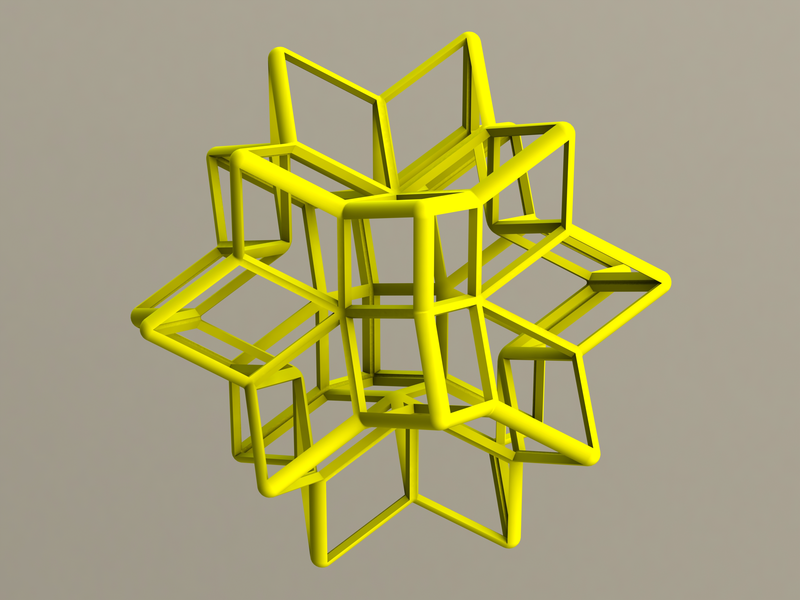 Wireframe Shape Rhombic Hexecontahedron
