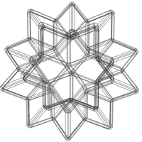 Wireframe Shape Rhombic Hexecontahedron - Thumbnail 3
