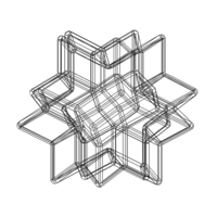 Wireframe Shape Rhombic Hexecontahedron - Thumbnail 9