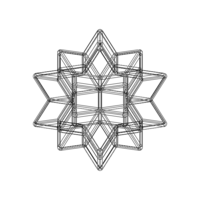 Wireframe Shape Rhombic Hexecontahedron - Thumbnail 11
