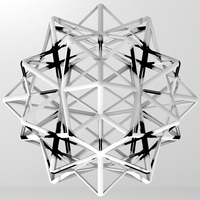 Wireframe Shape Compound of Five Octahedra - Thumbnail 2