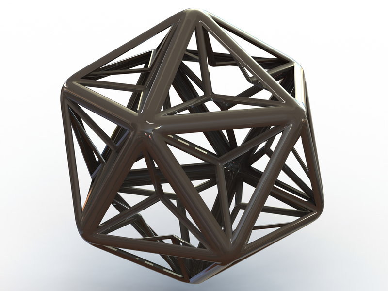 Wireframe Shape Great Dodecahedron