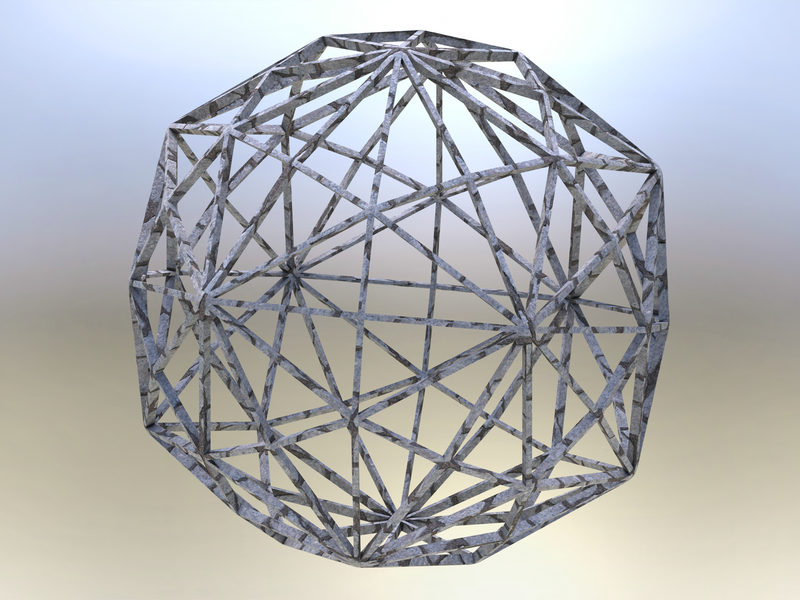 Wireframe Shape Disdyakis Triacontahedron