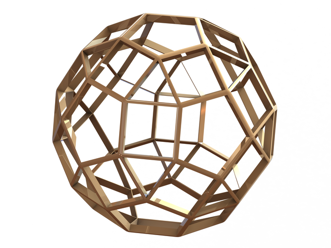 Wireframe Shape Rhombicosidodecahedron 3D Print 545091