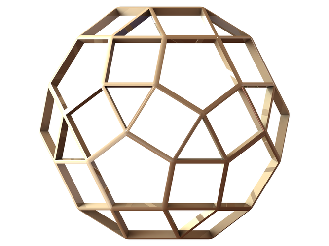 Wireframe Shape Rhombicosidodecahedron 3D Print 545092