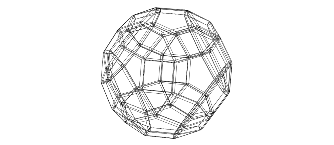 Wireframe Shape Rhombicosidodecahedron 3D Print 545094