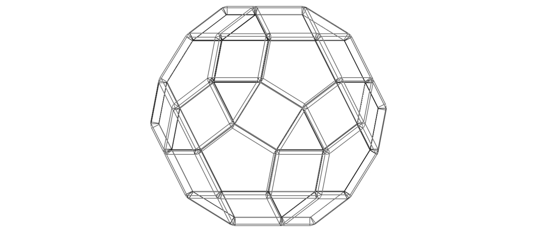 Wireframe Shape Rhombicosidodecahedron 3D Print 545102