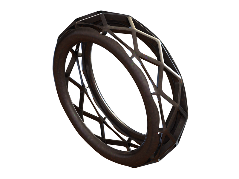 Wireframe Shape Geometric Ring
