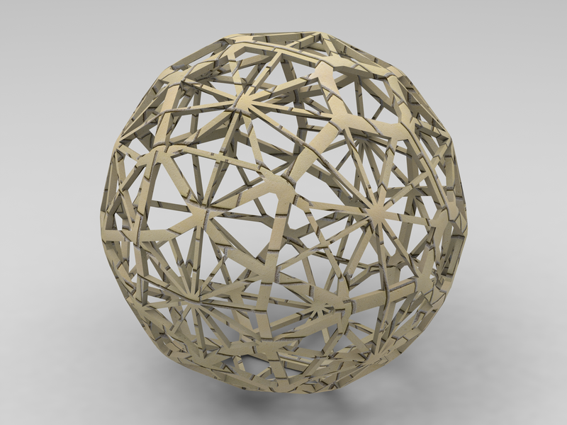 Wireframe Shape Geometric Faceted Sphere