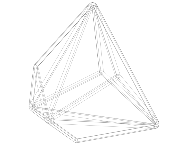 Wireframe Shape Triakis Tetrahedron 3D Print 545190