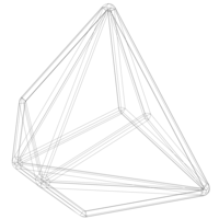 Wireframe Shape Triakis Tetrahedron - Thumbnail 3
