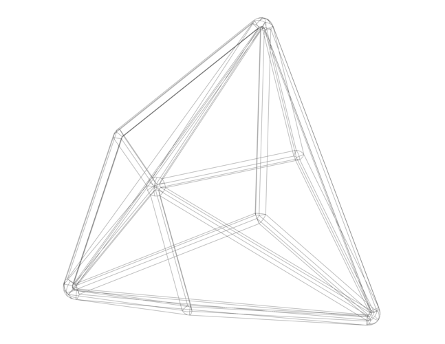 Wireframe Shape Triakis Tetrahedron 3D Print 545191