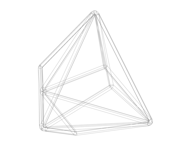 Wireframe Shape Triakis Tetrahedron 3D Print 545192