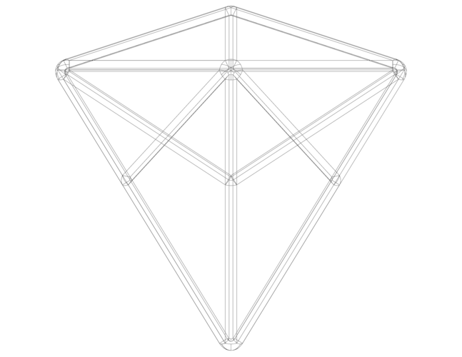 Wireframe Shape Triakis Tetrahedron 3D Print 545193