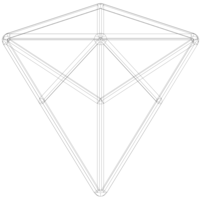 Wireframe Shape Triakis Tetrahedron - Thumbnail 6