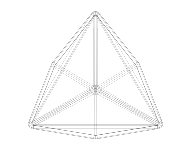 Wireframe Shape Triakis Tetrahedron 3D Print 545195