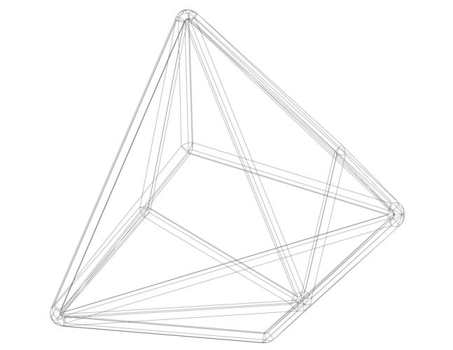 Wireframe Shape Triakis Tetrahedron 3D Print 545196