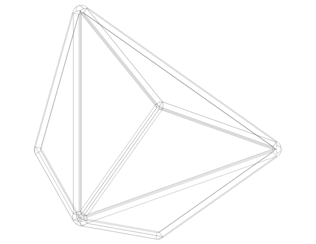 Wireframe Shape Triakis Tetrahedron 3D Print 545197