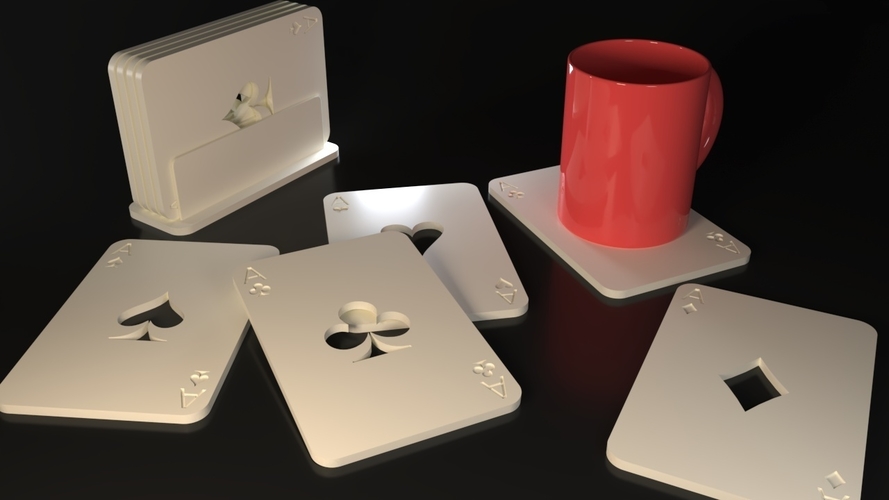 Card Game Coasters 3D Print 545213