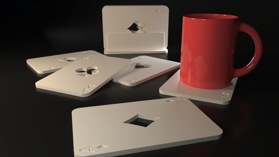 Card Game Coasters 3D Print 545214