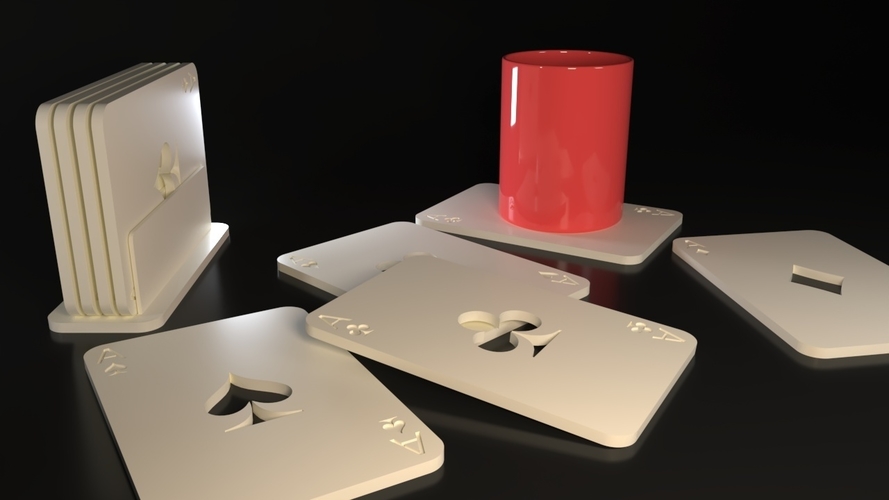 Card Game Coasters 3D Print 545215