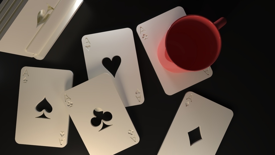 Card Game Coasters 3D Print 545216