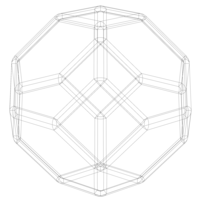 Wireframe Shape Tetradecahedron - Thumbnail 3