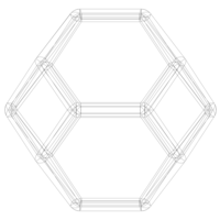 Wireframe Shape Tetradecahedron - Thumbnail 8