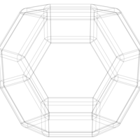 Wireframe Shape Tetradecahedron - Thumbnail 12