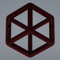 Wireframe Shape Rhombic Dodecahedron - Thumbnail 1