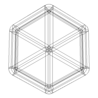Wireframe Shape Rhombic Dodecahedron - Thumbnail 4