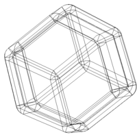 Wireframe Shape Rhombic Dodecahedron - Thumbnail 5
