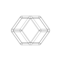 Wireframe Shape Rhombic Dodecahedron - Thumbnail 7