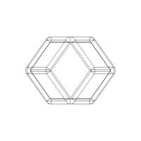 Wireframe Shape Rhombic Dodecahedron - Thumbnail 9