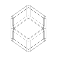 Wireframe Shape Rhombic Dodecahedron - Thumbnail 11