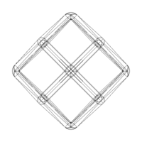 Wireframe Shape Rhombic Dodecahedron - Thumbnail 12