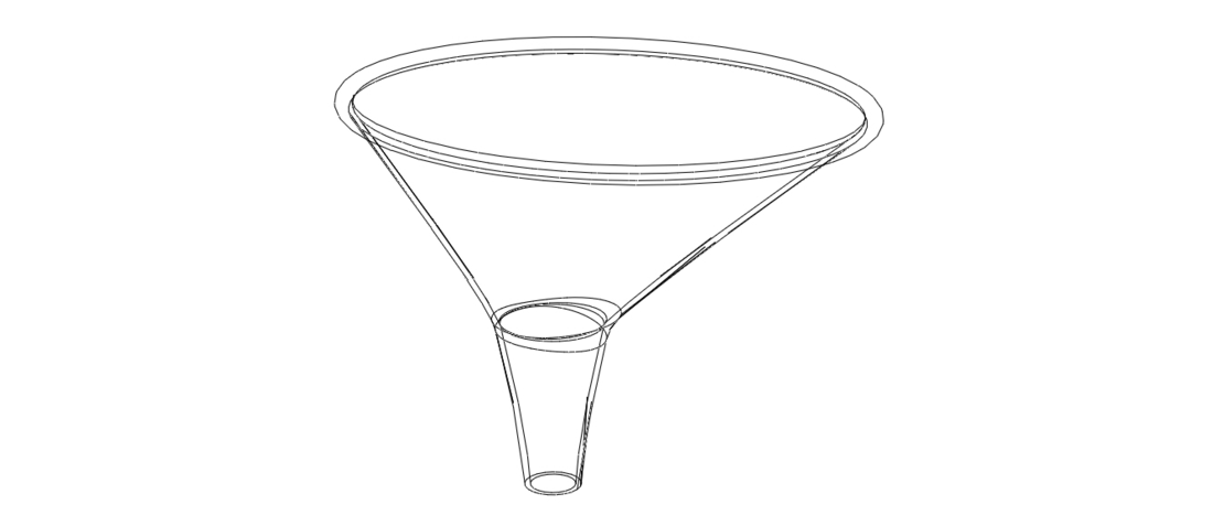 Plastic Oval Shaped Funnel 3D Print 545244