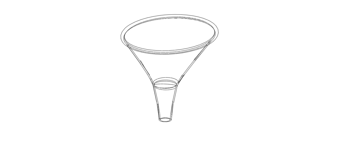 Plastic Oval Shaped Funnel 3D Print 545252