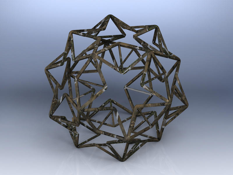 Wireframe Shape Small Ditrigonal Icosidodecahedron