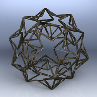 Wireframe Shape Small Ditrigonal Icosidodecahedron - Thumbnail 1