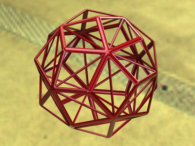 Wireframe Shape Small Triambic Icosahedron 3D Print 545266