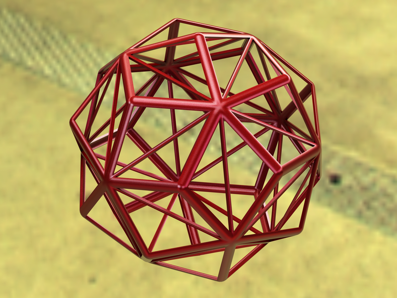 Wireframe Shape Small Triambic Icosahedron